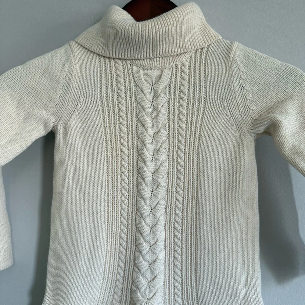 GAP Ivory Knit Sweater Turtleneck Dress for Kids Girl Toddler size 5